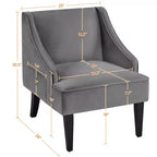 Yaheetech Set of 2 Modern Velvet Accent Chair for Living Room Bedroom