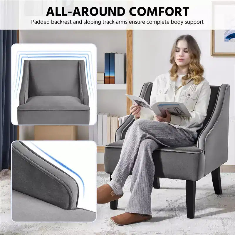 Yaheetech Set of 2 Modern Velvet Accent Chair for Living Room Bedroom