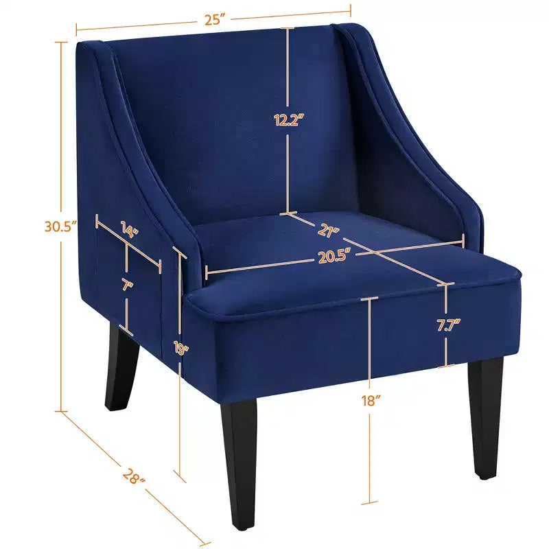Yaheetech Set of 2 Modern Velvet Accent Chair for Living Room Bedroom