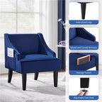 Yaheetech Set of 2 Modern Velvet Accent Chair for Living Room Bedroom