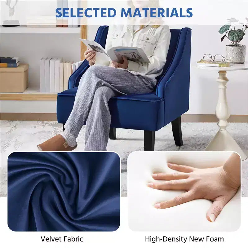 Yaheetech Set of 2 Modern Velvet Accent Chair for Living Room Bedroom