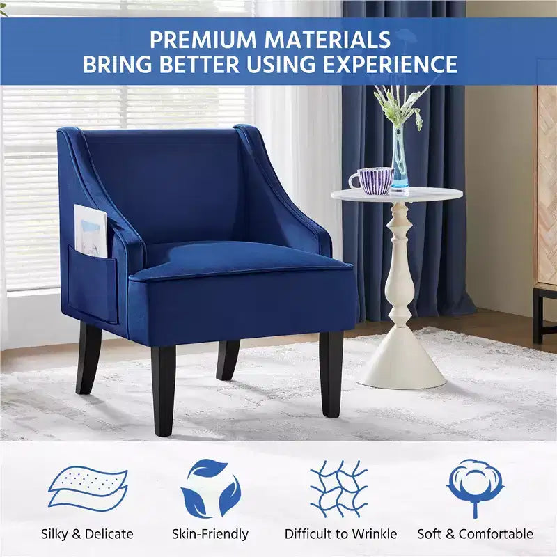 Yaheetech Set of 2 Modern Velvet Accent Chair for Living Room Bedroom
