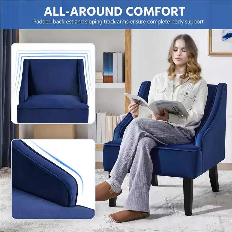 Yaheetech Set of 2 Modern Velvet Accent Chair for Living Room Bedroom