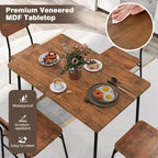 Costway 5 PCS Wood Square Kitchen Table & Chair Set with Metal Frame Storage Rack