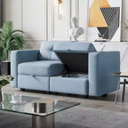 ATJafurn Upholstered Sectional Sofa With Storage, Sleeper Couches Square Arm Sofa For Living Room, Apartments and Small Space