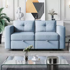 ATJafurn Upholstered Sectional Sofa With Storage, Sleeper Couches Square Arm Sofa For Living Room, Apartments and Small Space