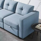 ATJafurn Upholstered Sectional Sofa With Storage, Sleeper Couches Square Arm Sofa For Living Room, Apartments and Small Space