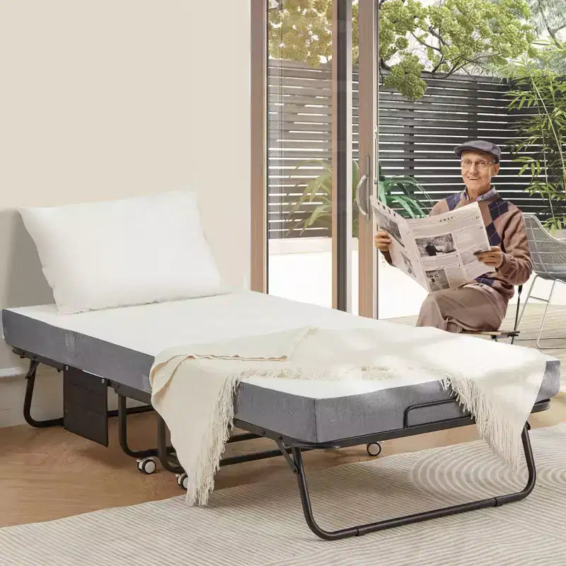 EROMMY Folding Bed, 38''W Folding Bed with Mattress Included, Daybed