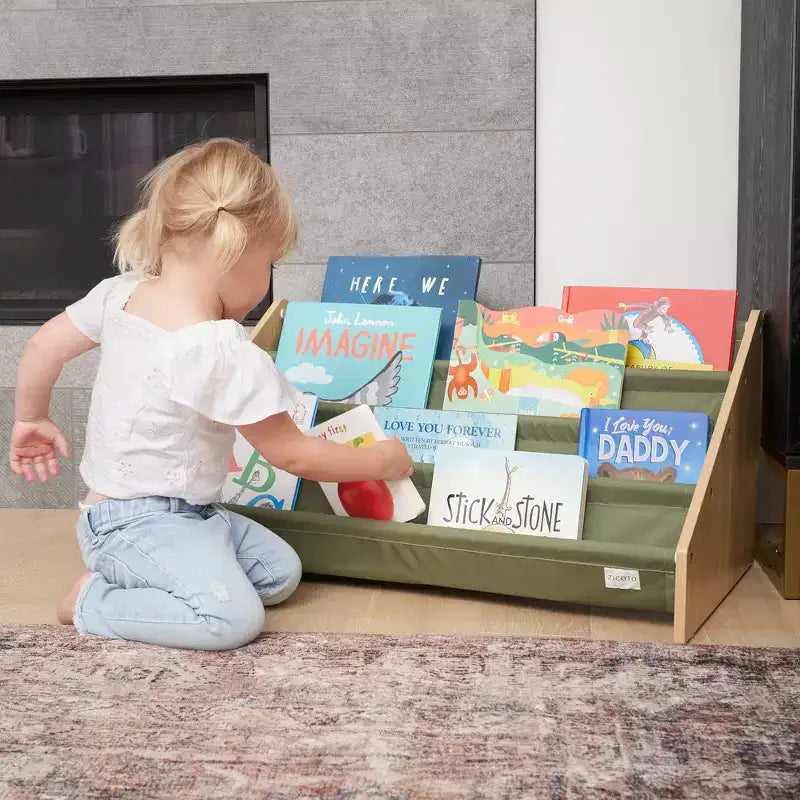 ZICOTO Kids Bookshelf  Decorative Nursery Organizer for Baby Girls, Boys & Montessori Playrooms
