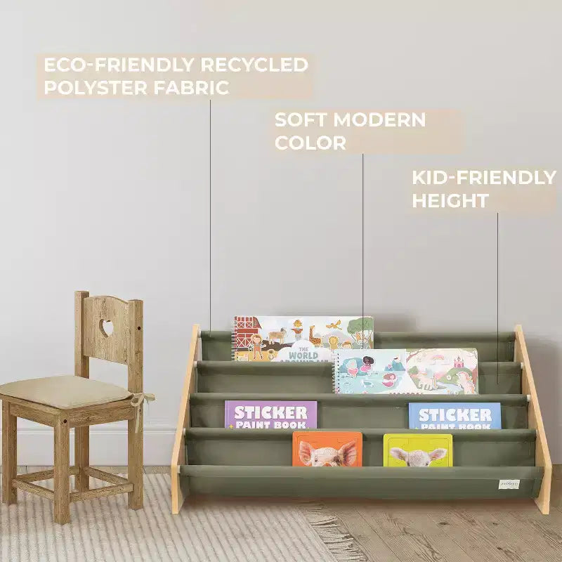ZICOTO Kids Bookshelf  Decorative Nursery Organizer for Baby Girls, Boys & Montessori Playrooms