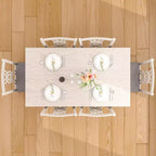 VECELO Rustic Wooden Dining Chairs, Rubber Wood Kitchen Chairs with Padded Seat & Elegant Hollowed Backrest, Gray
