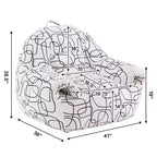 FERPIT Lazy Sofa Chair Upholstery with High-Density Foam, Plush Bean Bag Chair with Armrests for Living Room, Bedroom