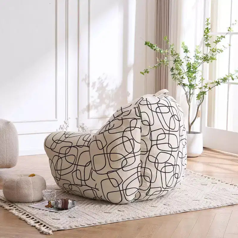FERPIT Lazy Sofa Chair Upholstery with High-Density Foam, Plush Bean Bag Chair with Armrests for Living Room, Bedroom