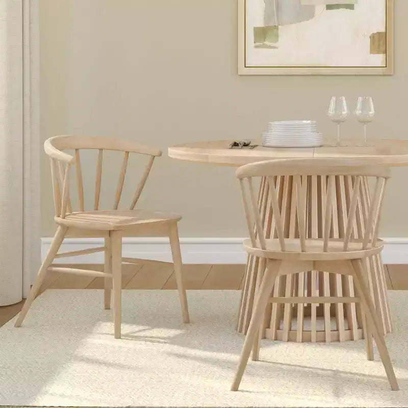 Plank+Beam Set of 2 Dining Chairs, Solid Wood Kitchen Chair