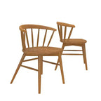Plank+Beam Set of 2 Dining Chairs, Solid Wood Kitchen Chair