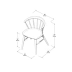 Plank+Beam Set of 2 Dining Chairs, Solid Wood Kitchen Chair