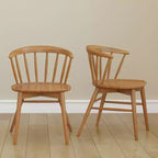 Plank+Beam Set of 2 Dining Chairs, Solid Wood Kitchen Chair