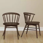 Plank+Beam Set of 2 Dining Chairs, Solid Wood Kitchen Chair