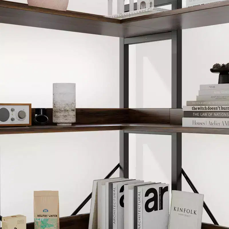 Hyleory L-Shape 5-Tier Bookshelf