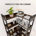 Hyleory L-Shape 5-Tier Bookshelf