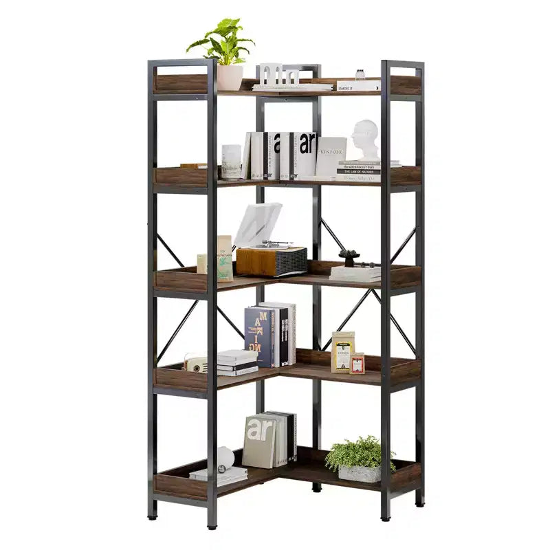 Hyleory L-Shape 5-Tier Bookshelf