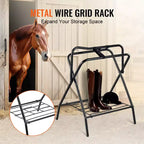 VEVOR Folding Saddle Rack, 28 x 19 x 37.5 in, 2 Packs Freestanding Horse Saddle Stand, Heavy Duty Steel Saddle Rack for English & Western Saddles