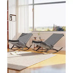 Outdoor Rocking Chairs Set of 2, Indoor Lounge Rocker Chair with Padded Cushion & Metal Frame & Rattan Seat, for Garden, Backyard, Lawn, Patio