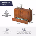 Mjkone Queen Size Murphy Bed Cabinet with USB Charging, Storage Drawer & Mattress