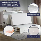 Mjkone Queen Size Murphy Bed Cabinet with USB Charging, Storage Drawer & Mattress