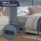 Mjkone Queen Size Murphy Bed Cabinet with USB Charging, Storage Drawer & Mattress
