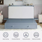 Mjkone Queen Size Murphy Bed Cabinet with USB Charging, Storage Drawer & Mattress