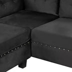 Whisen 105 L-Shaped Modern Sectional with Storage Ottoman & 2 Pillows