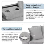 Whisen 105 L-Shaped Modern Sectional with Storage Ottoman & 2 Pillows