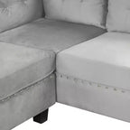 Whisen 105 L-Shaped Modern Sectional with Storage Ottoman & 2 Pillows