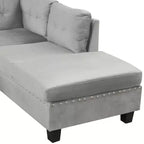 Whisen 105 L-Shaped Modern Sectional with Storage Ottoman & 2 Pillows