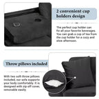 Whisen 105 L-Shaped Modern Sectional with Storage Ottoman & 2 Pillows
