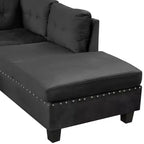 Whisen 105 L-Shaped Modern Sectional with Storage Ottoman & 2 Pillows