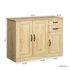 CLIHOME 3 Doors Modern Wood Buffet Sideboard, Entryway Serving Storage Cabinet, Dining Room Console