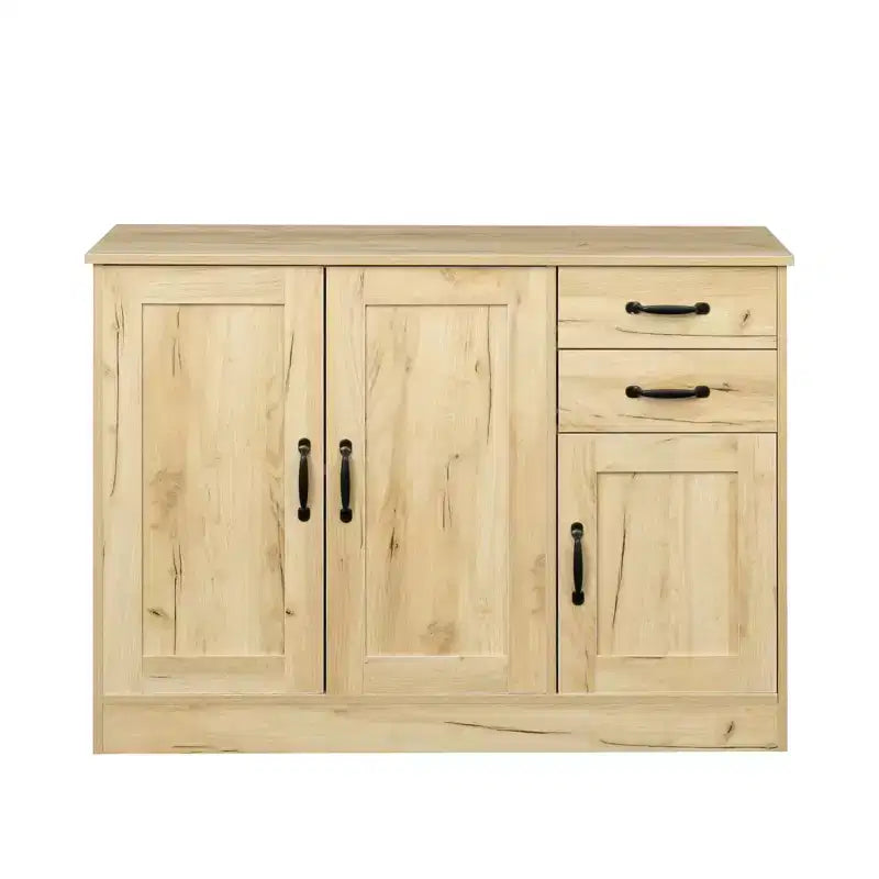 CLIHOME 3 Doors Modern Wood Buffet Sideboard, Entryway Serving Storage Cabinet, Dining Room Console