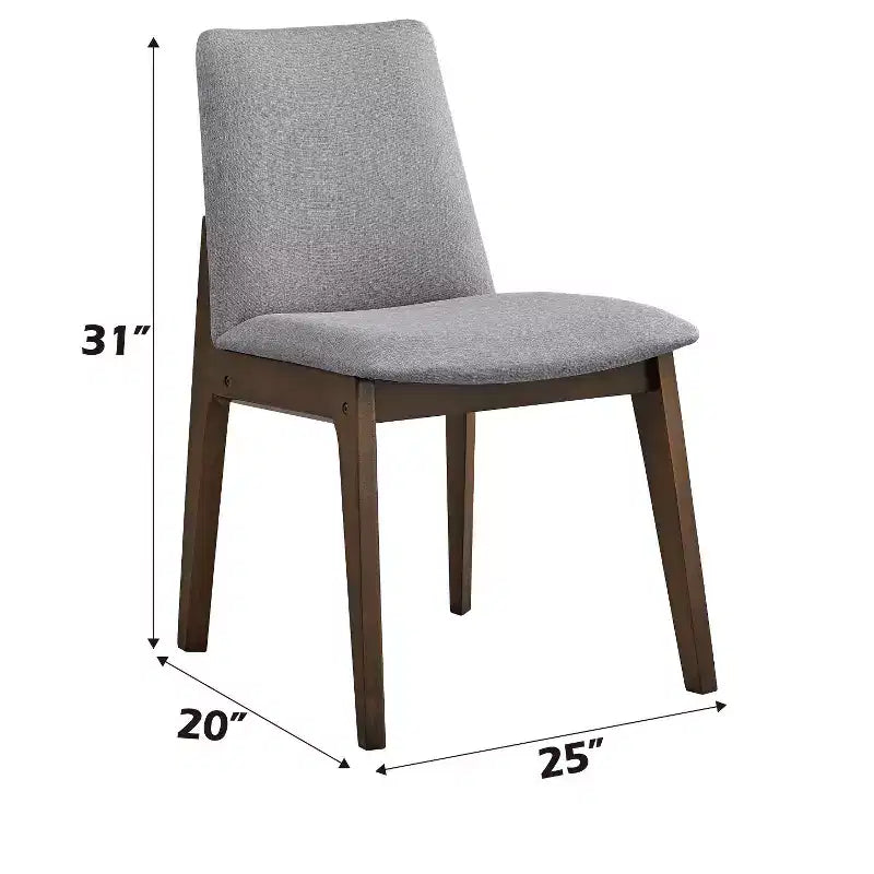 GDFStudio Lucia Modern Wood and Fabric Upholstered Dining Chair(Set of 2)