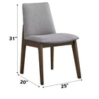 GDFStudio Lucia Modern Wood and Fabric Upholstered Dining Chair(Set of 2)