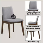 GDFStudio Lucia Modern Wood and Fabric Upholstered Dining Chair(Set of 2)