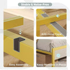 Bestier King Size Platform Bed Frame with Wood Foldable Bedside Shelves and LED Storage Headboard Charge Station