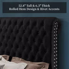 AMERLIFE Upholstered Platform Bed with 52.8'' Tall Sleigh Headboard