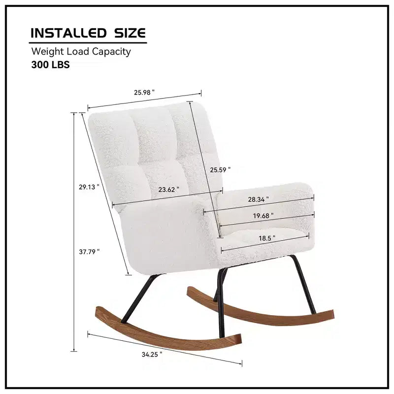 Okak Modern Glider Arm Chair,High Back Comfy Rocking Chair for Living Room,Office,Nursing,Reading