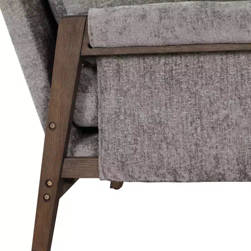 Okak Mid-Century Modern Velvet Accent Chair,Plush Armchair with Solid Rubber Wood Frame for Living Room,Bedroom,Office