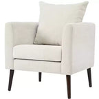 Okak Accent Chairs for Bedroom, Modern Upholstered Armchair, Mid Century Fabric Lounge Chair, Comfortable Reading Chair with Wood Legs