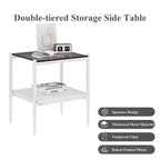 MAYEERTY Coffee Table and End tables Set of 3, Tempered Glass Table with MDF layer, Modern Tables for Living Room, Gray Glass