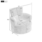 Okak Modern Accent Chair Swivel, Upholstered Accent Barrel Chair Swivel Round Sofa Chair with Adjustable Headrest for Living Room, Bedroom