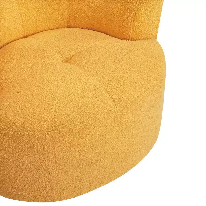 Okak Modern Accent Chair Swivel, Upholstered Accent Barrel Chair Swivel Round Sofa Chair with Adjustable Headrest for Living Room, Bedroom